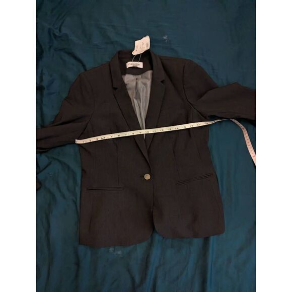 CALVIN Klein grey stretch blazer one button sz p nwt - Picture 7 of 9